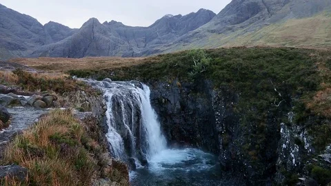 Waterfall in the Cullin mountains, Isle of Skye Stock Footage 82383083