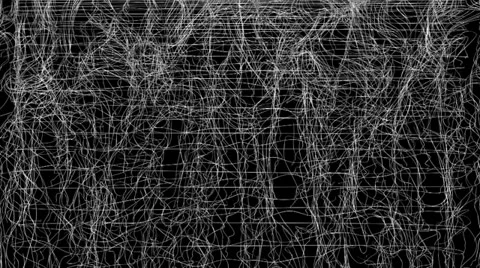 Waterfall of curved smooth lines, computer art Stock Footage 24617224