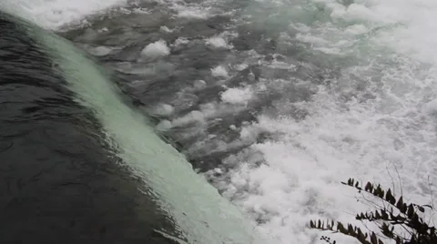 The waterfall. A dam with drainage into an river Stock Footage 34461457