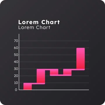 Waterfall dark slide chart Stock Illustration
