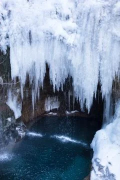 Waterfall in December Foto stock