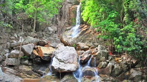Waterfall in deep forest Stock-Footage 5079133