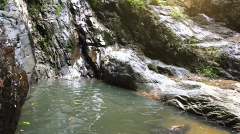 Waterfall in deep forest on Koh Samui. Thailand. HD. 1920x1080 Stock Footage 43863308