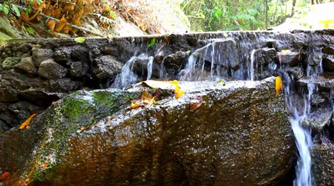 Waterfall in deep forest on Samui, Thailand. Video Stock Footage 39830198