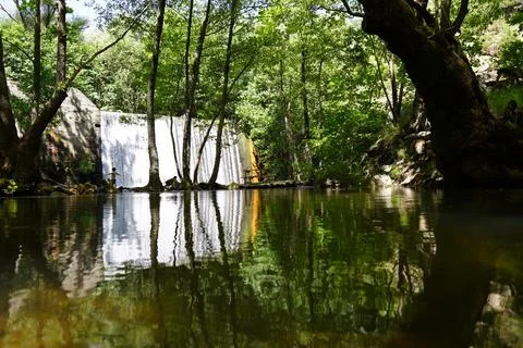 Waterfall in Deep Forest, Waterfall View, Waterfall Stock Image Stock Photos