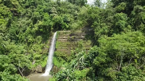 This waterfall descends from the Patharia Hills Stock Footage 340267534