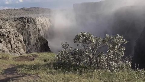 Waterfall dettifoss Stock Footage 76906044