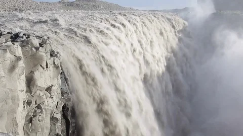 Waterfall dettifoss Stock Footage 77164073