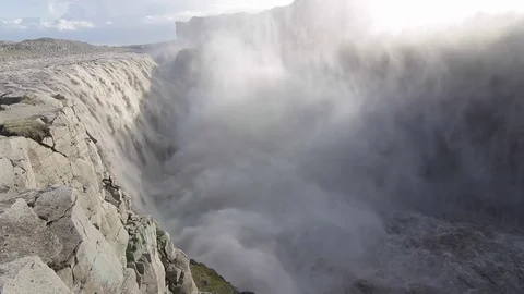 Waterfall dettifoss Stock Footage 77164077