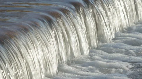 Waterfall at a diversion dam Stock Footage 212866612