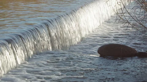 Waterfall at the diversion dam at the Salt River Stock Footage 212866741
