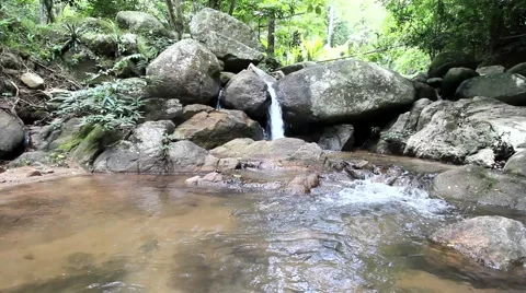 Waterfall in Doi Inthanon national park, Chiang Mai, Thailand Stock Footage 55618754