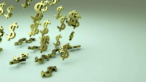 Waterfall of Dollar symbols Stock Footage 100155312