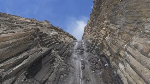 Waterfall in the dolomite mountains Stock Footage 87654673