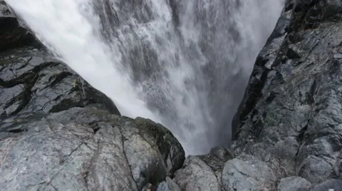 Waterfall down in the abyss Stock Footage 64841768
