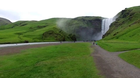 Waterfall by drone, Iceland Stock-Footage 70869804