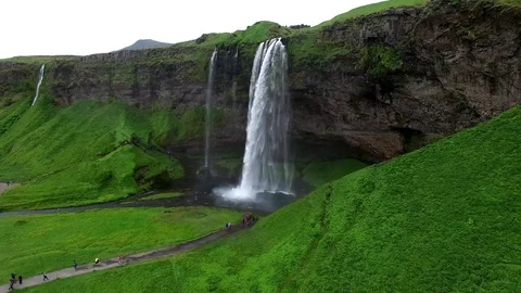 Waterfall by drone, Iceland Stock-Footage 70869958