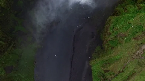 Waterfall by drone, Iceland Stock-Footage 70869995