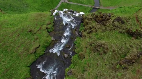 Waterfall by drone, Iceland Stock-Footage 70870170