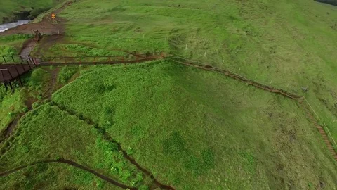 Waterfall by drone, Iceland Stock-Footage 70870302