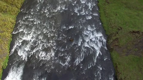 Waterfall by drone, Iceland Stock-Footage 70870349