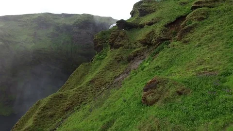 Waterfall by drone, Iceland Stock-Footage 70870545