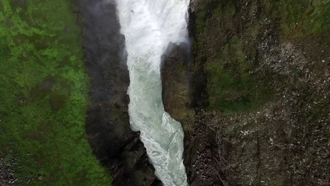 Waterfall by drone, Iceland Stock-Footage 70871603