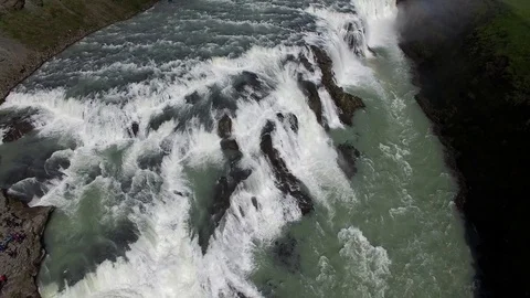 Waterfall by drone, Iceland Stock-Footage 70871730