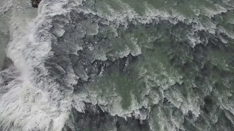 Waterfall by drone, Iceland Stock-Footage 70871806