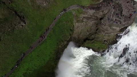 Waterfall by drone, Iceland Stock-Footage 70871993