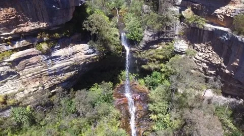 Waterfall Drone Shot 스톡 동영상 69048691