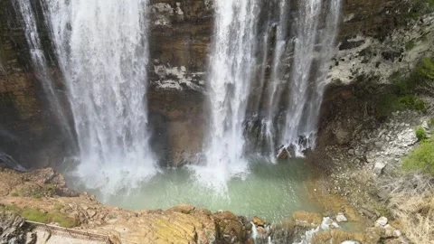 Waterfall drone shot Stock Footage 240191204