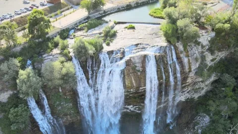 Waterfall drone shot Stock Footage 240748044