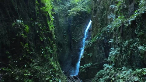 Waterfall drone shot Stock Footage 240780500