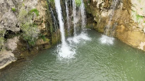 Waterfall drone shot Stock Footage 242312858