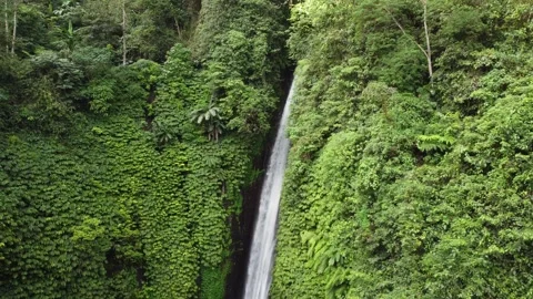 Waterfall drop orbit Stock Footage 329884321