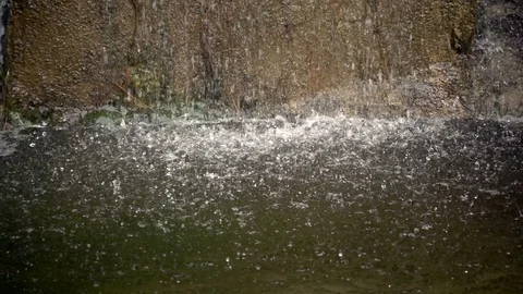 Waterfall Drops and Rocks in Nature Stock Footage 90237253