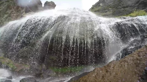 Waterfall drops on camera Stock Footage 118647480