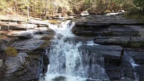 Waterfall during autumn in the woods. Stock Footage 264553801