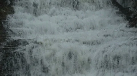 Waterfall during winter Stock Footage 982749