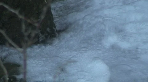 Waterfall during winter Stock Footage 1013904