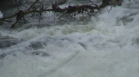 Waterfall during winter Stock Footage 1014156