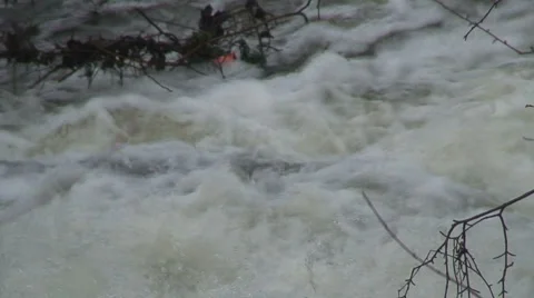 Waterfall during winter Stock Footage 1014161