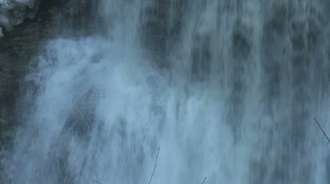 Waterfall during winter Stock Footage 1014904
