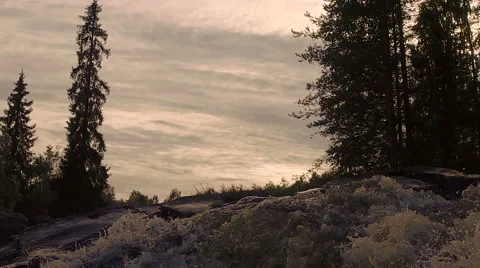 Waterfall at the dusk in slow motion Stock Footage 68148243