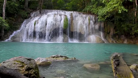 Waterfall the Erawan Stock Footage 277128993