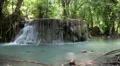 Waterfall in Erawan National Park in Thailand HD Footage