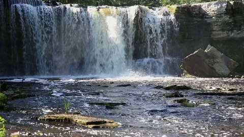 Waterfall in Estonia Stock Footage 82186823