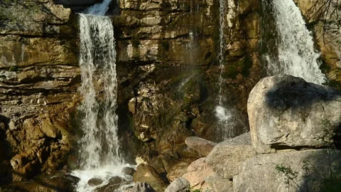 Waterfall in the evening sun Stock-Footage 260932218