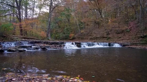 Waterfall in the Fall Stock Footage 255413822